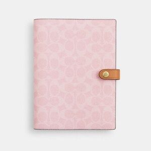 NWT Coach Notebook In Signature Canvas Powder pink/Gold CEA49